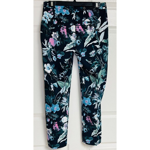 BANANA REPUBLIC Multi Color Floral AVERY Trouser Ankle PANTS Women's Size 0 - Picture 2 of 7
